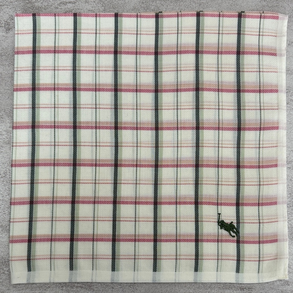 Polo by Ralph Lauren Pink and Green Plaid Vintage Handkerchief